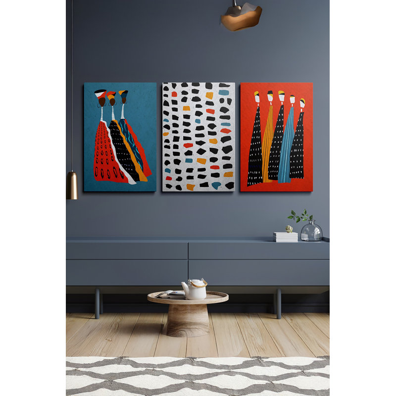 Superbe ensemble de 3 toiles décoratives, 27,6 po x 39,4 po chacune | 100% toile de qualité supérieure, épaisseur: 1,2 po | Parfait pour le salon, la chambre à coucher et le bureau, les couleurs vives et le design unique