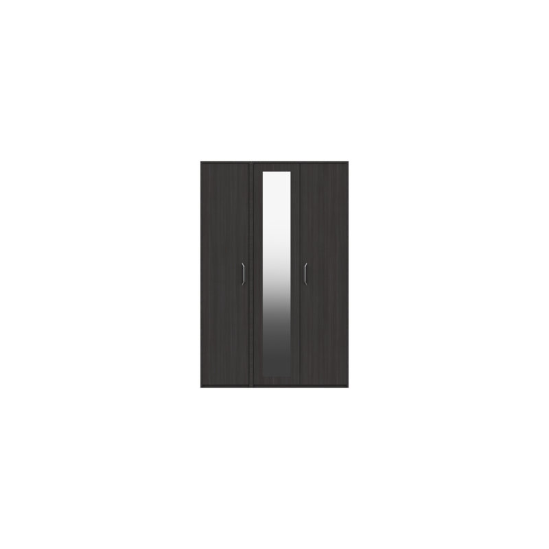 Zakariyah 3 Door Manufactured Wood Wardrobe, Anthracite Oak