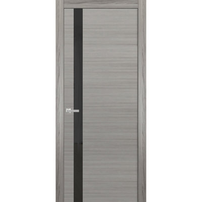 Planum Frosted Glass Paneled Solid Manufactured Wood Standard Door