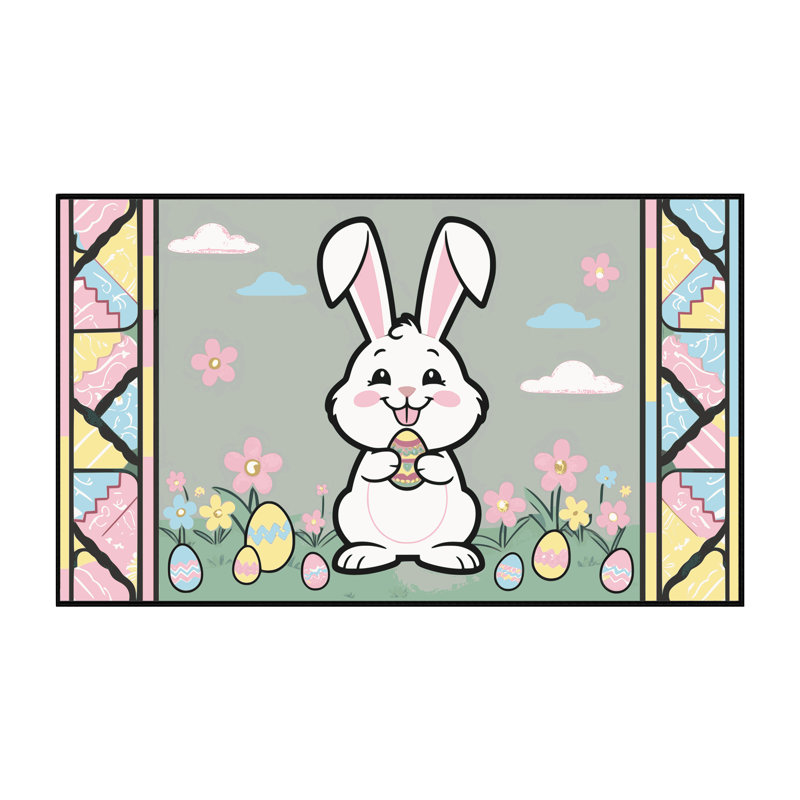 The Holiday Aisle® Easter Spring Holiday Rug, Rectangle 7' x 10'