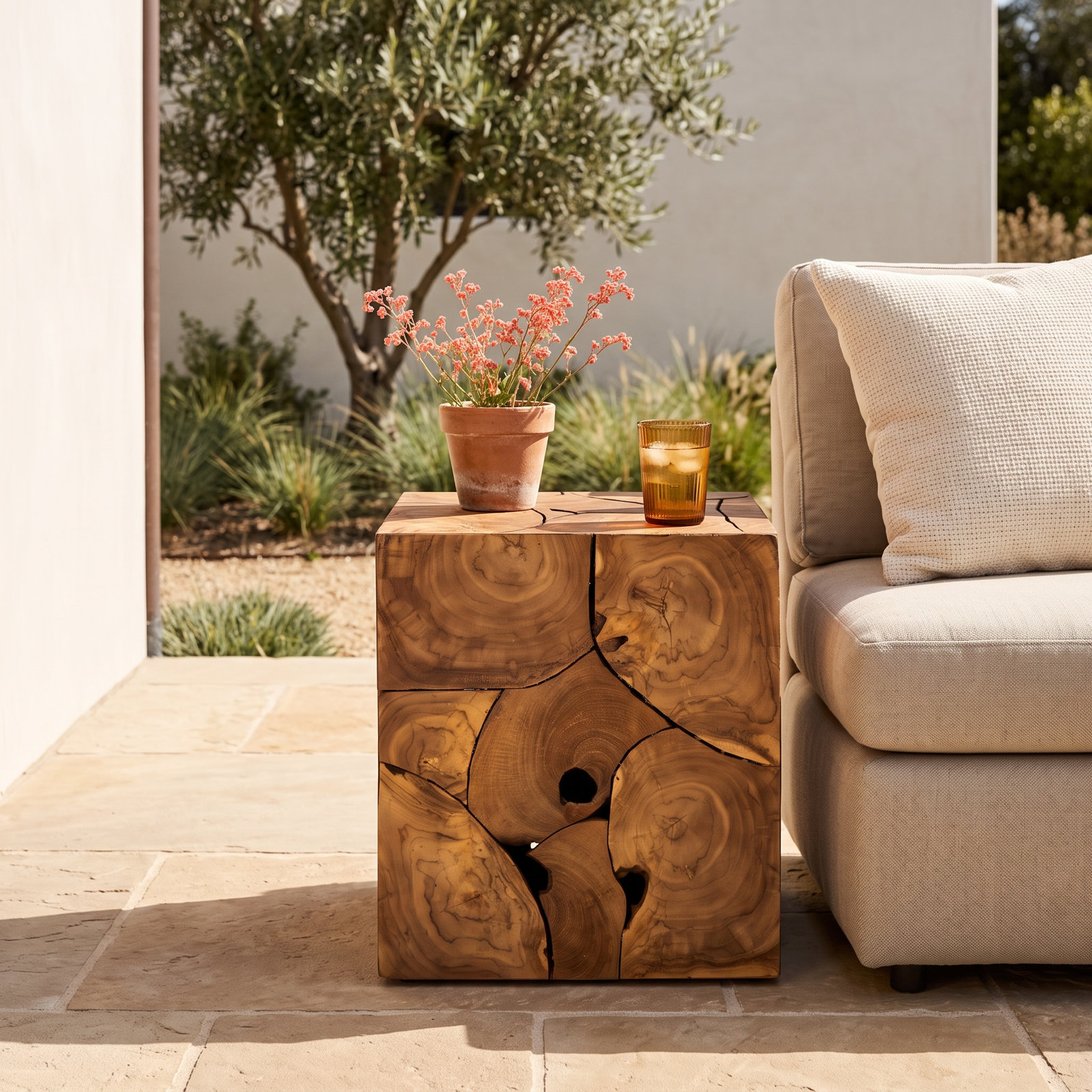 Gwyneth 19.75 " Teak Patio Side Table
