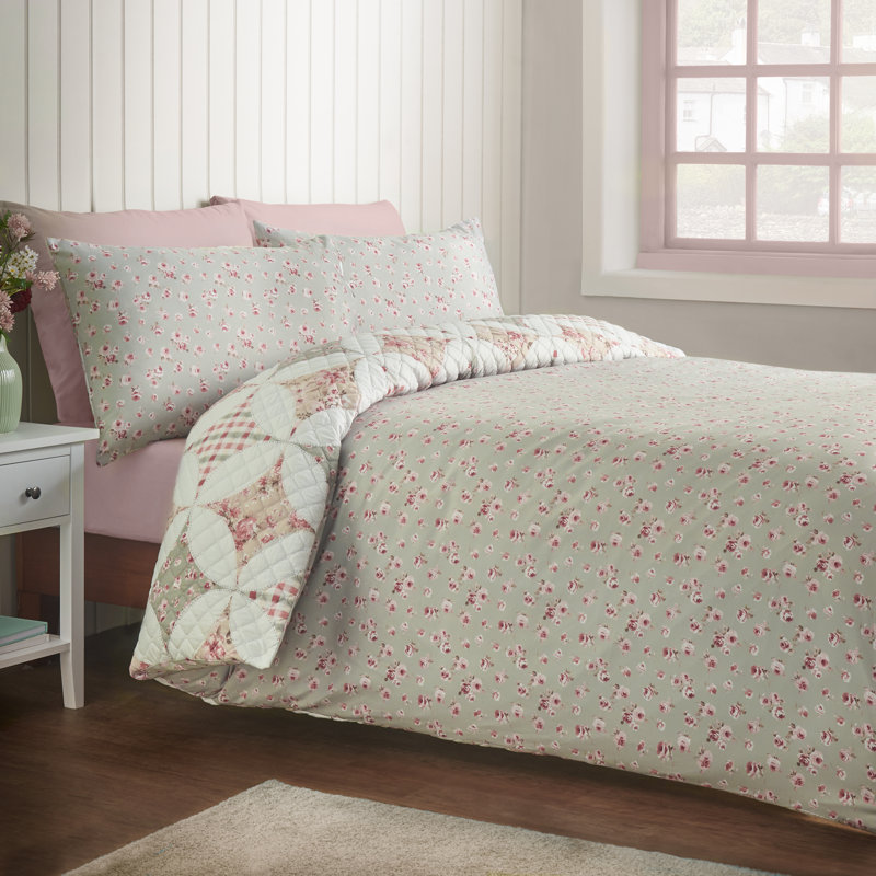 Pinsonic Patchwork Reversible Duvet Cover Set, Double