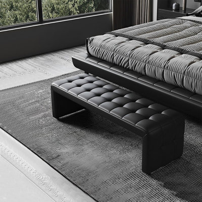 Banc rembourré en cuir Labovick