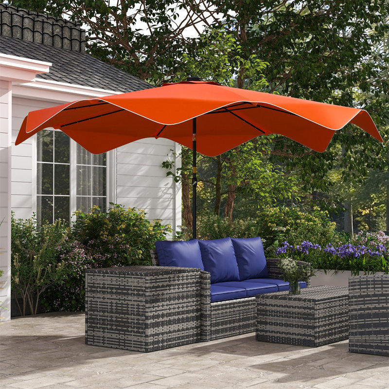 Britnee 292cm Lighted Tilt Market Parasol, Orange