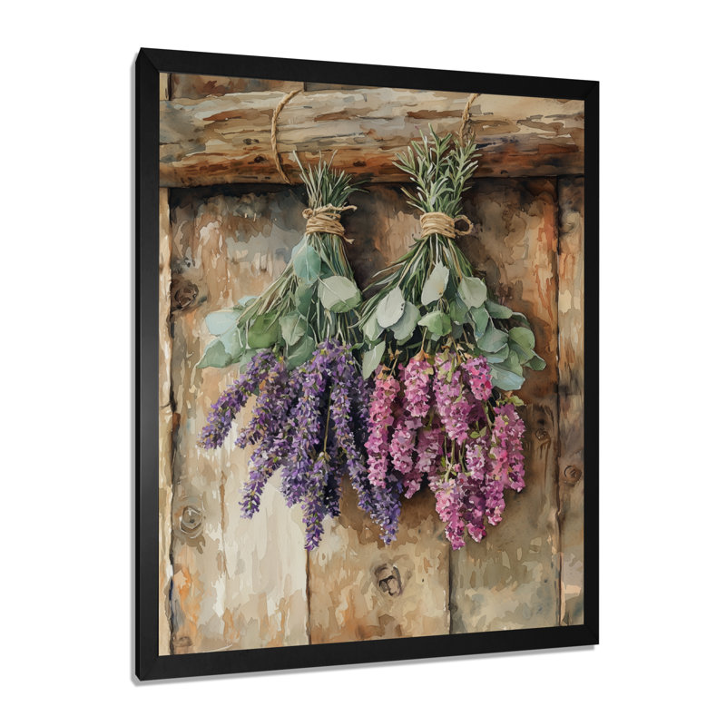 Isana - art mural floral sur toile, H 32 po x l 16 po, Reproduction encadrée sans passe-partout, Noir