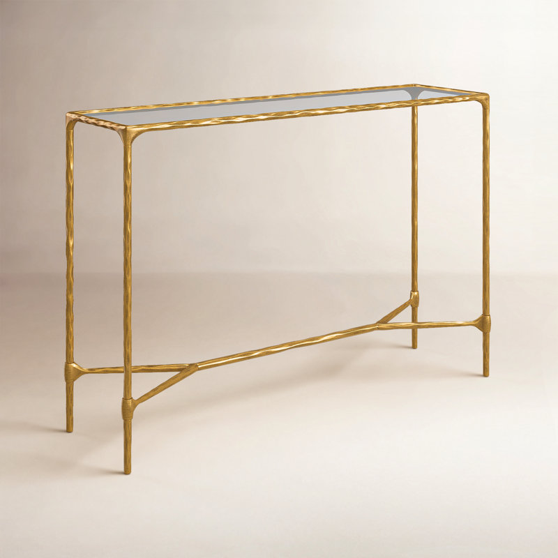 Sewall Metal And Glass Console Table, Brass