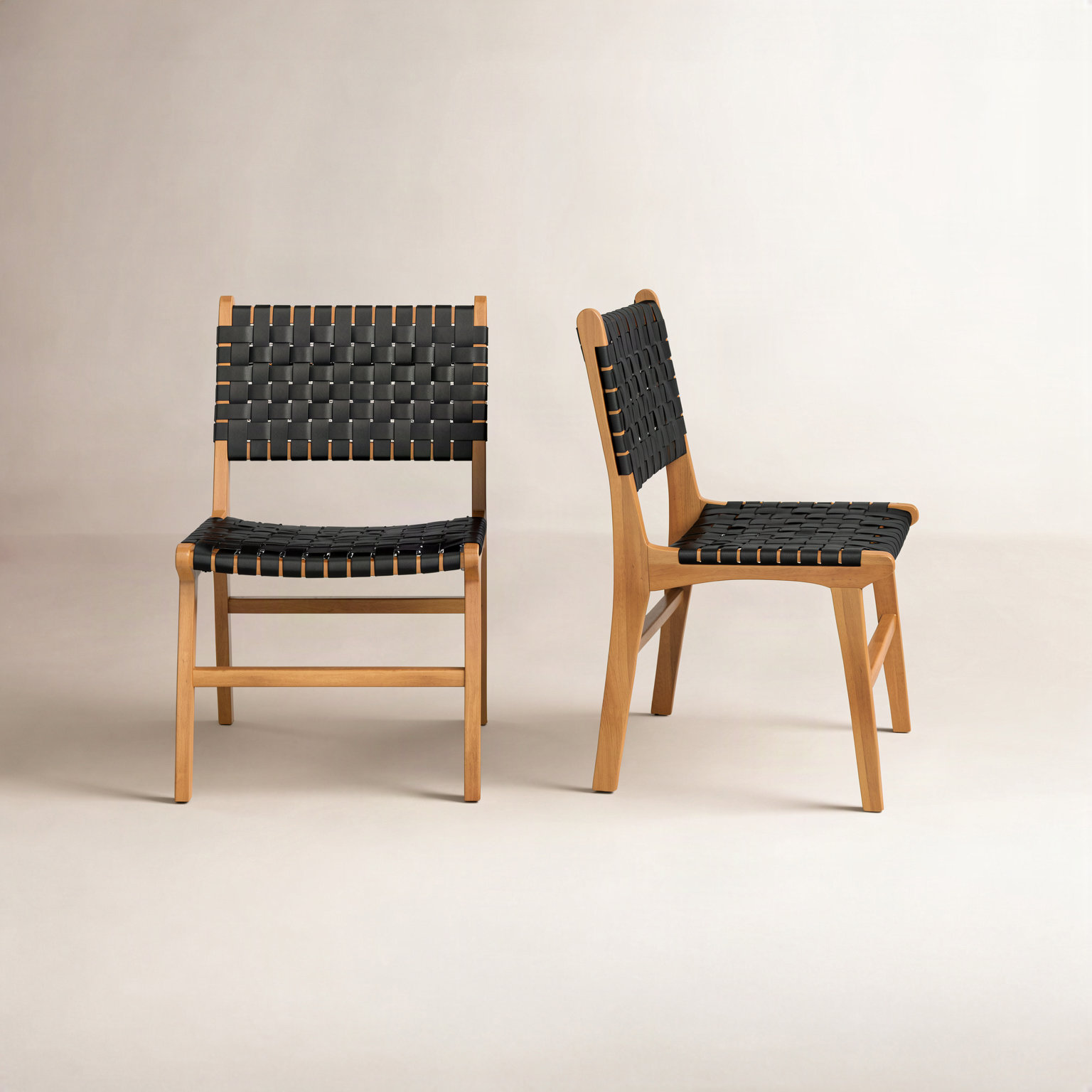Markus Teak Dining Chair, Black/Brown