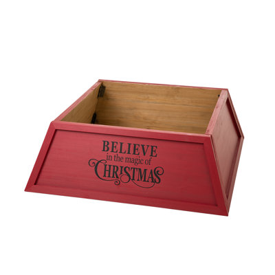 26"L Red Trapezoid "Believe In The Magic" Christmas Tree Collar(KD)