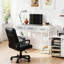 Bureau compact blanc avec rangement, structure en acier, bureau à domicile moderne
