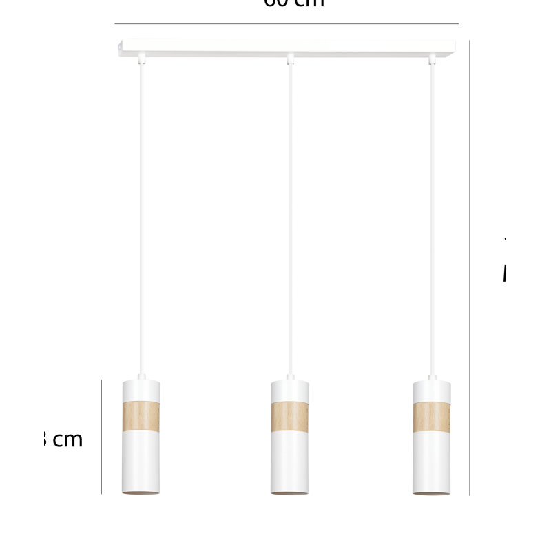 Cognato 3 - Light Cylinder Pendant, White