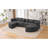 Boneless Modular Sectional 114.9" With Unique Curved Modules, Comfortable 24.4 - Inch Seating, And Breathable Boucle Upholstery For Living Room, 6 Seats, Black Combined Deep Pocket Springs,-1325685210