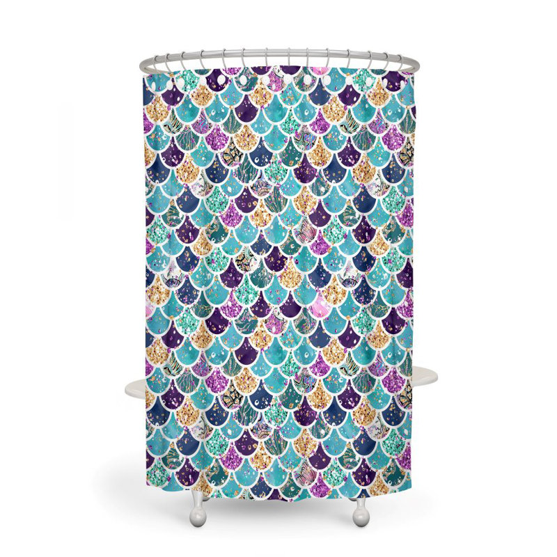 Rideau de douche simple à motif géométrique Azu, H 93 po x l 70 po