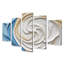 Spirales abstraites dans des tons blancs et bleus I - ensemble d'art mural sur toile