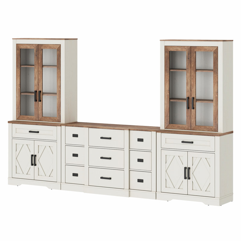 Console télé de style Mid-Century Laziza, Chêne blanc