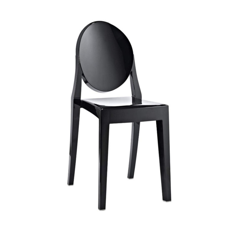 Fauteuils empilables en acrylique Modway Casper, Noir, 4