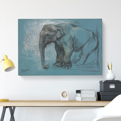 Study Of An Elephant by John Macallan Swan - Wrapped Canvas