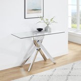 45.3'' Glass Top Console Table