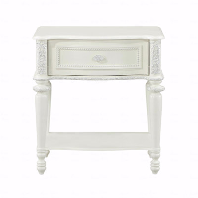 Lalo 1-Drawer Nightstand in Ivory