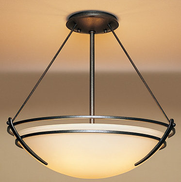Tryne Semi Flush Mount, Natural Iron, 23.7" H x 28.6" W x 28.6" D, Sand