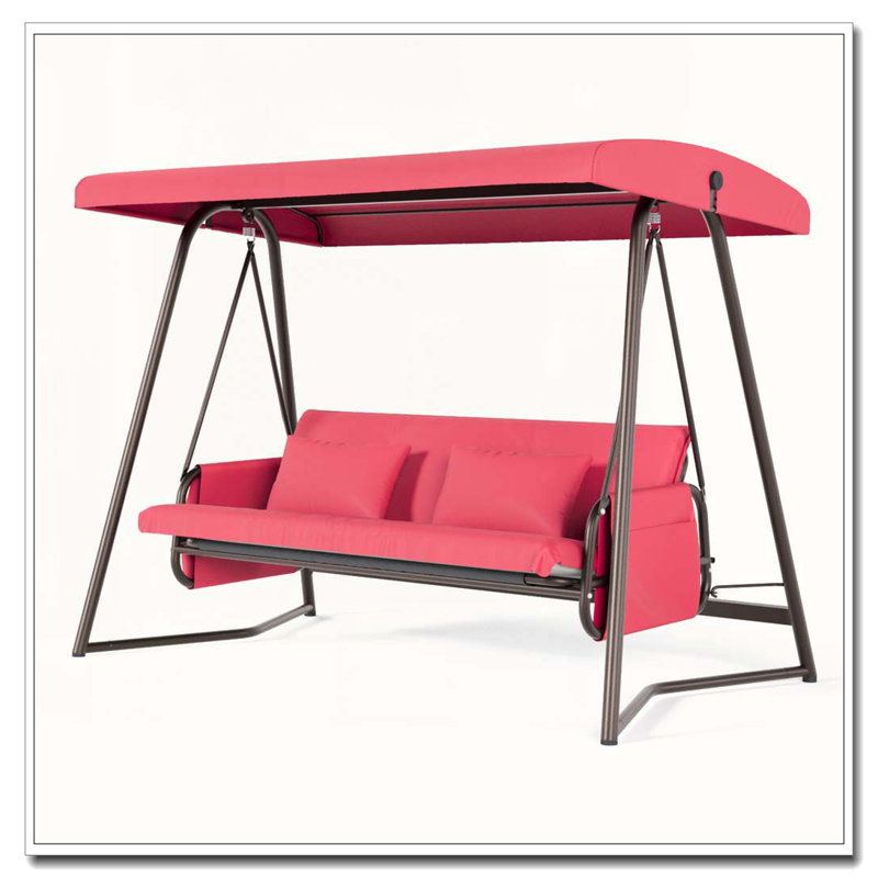 Balancelle d'extérieur en métal avec coussin réglable et baldaquin 3 places