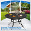 Table de salle à manger 53 "ronde en métal avec trou pour parasol 1,57"-1226714281