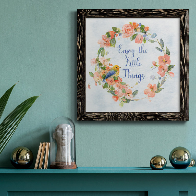Summer Blooms - Peinture sur toile encadrée, H 20 po x l 20 po x P 1,5 po, Cadre noir