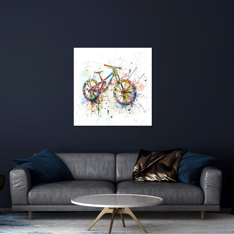 Impression de bicyclette sur verre acrylique, H 36 po x l 36 po x P 0,25 po