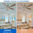 52-Inch Satin Nickel  2-Light 10 speed Farmhouse Vila Ceiling Fan with light and romote control 