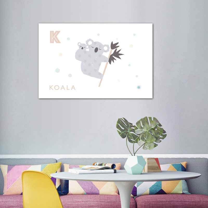 Koala - reproduction d'impression, H 40 po x l 60 po x 1,5 po, Pas de tapis, Toile tendue