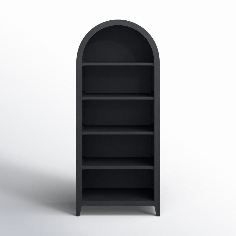 Conrad Kettle Black Adjustable Wooden Bookcase with Arched Top