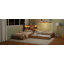 L-Shaped Combination Bed Frame with Trundle and Drawer,3-in-1 Low Corner Platform Bed Linked with Built-in Desk and Led Downlight-129943341