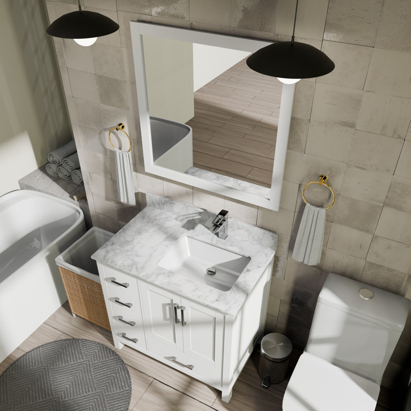 Jacques Right Offset Single Bath Vanity, White