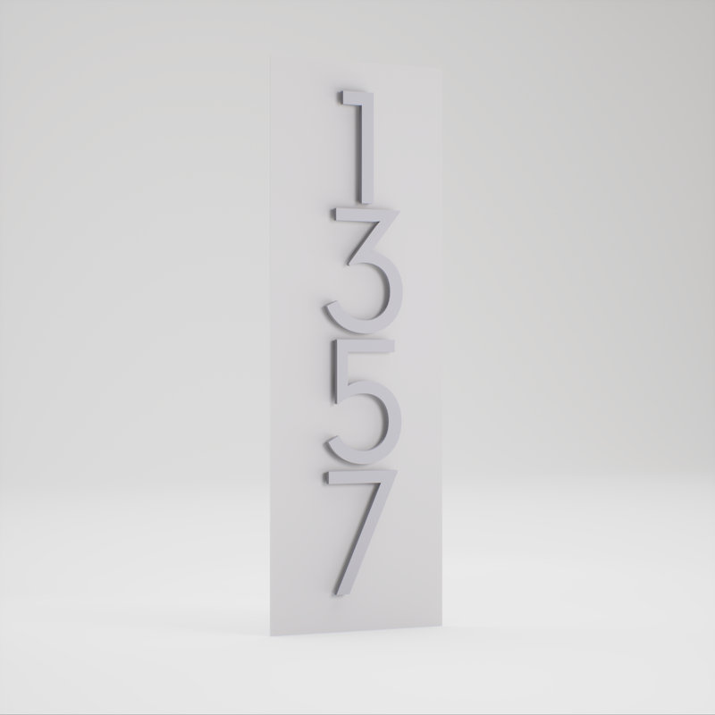 Plaque d'adresse murale Simply Sweet, Argent, Oui, Blanc