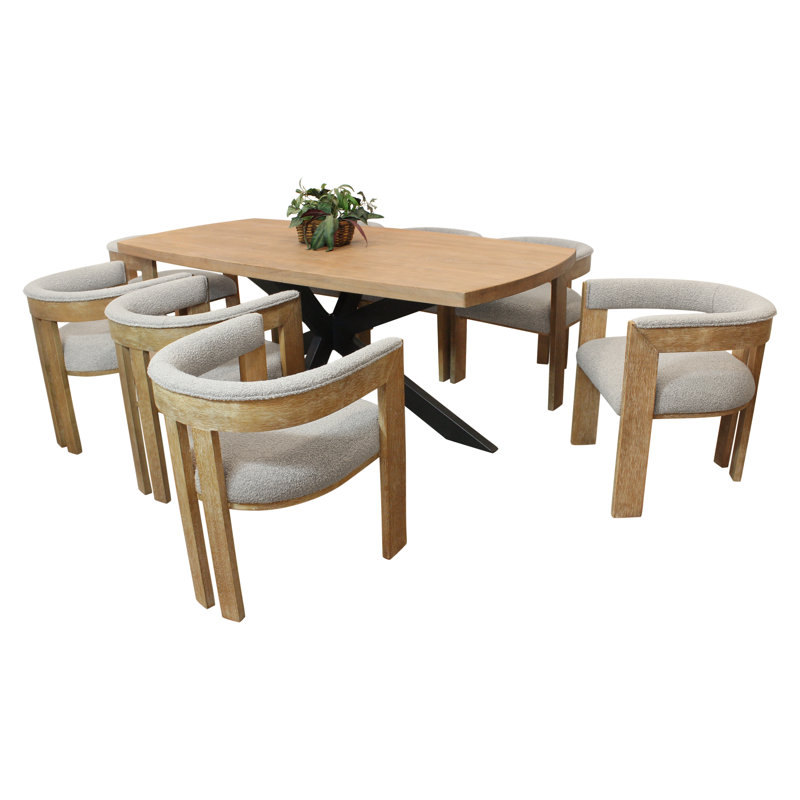 Ensemble Logan avec table de salle à manger 82 po et chaises d'appoint argent Trish, 9 pièces : table, 8 chaises