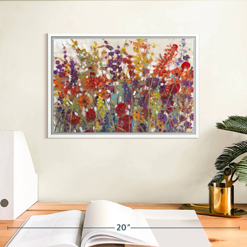 Variété de fleurs II, Cadre flottant blanc, 37 po x 25 po