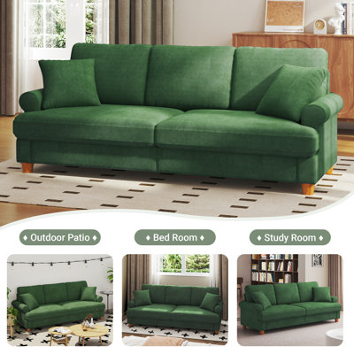 Winston Porter 86" Standard 3 seater Chenille Sofa with Pocket Spring Cushions