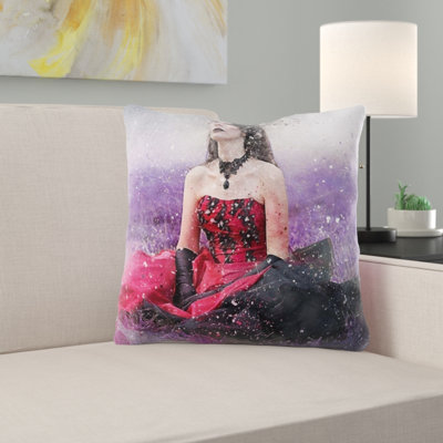 Verrett Girl Throw Pillow