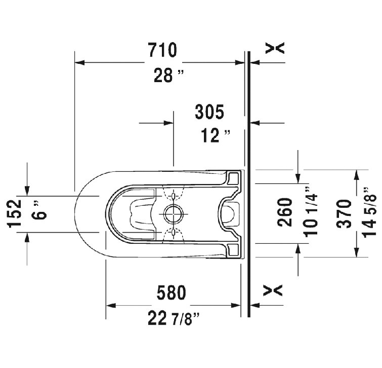 Toilette allongée une pièce Starck 1,28 GPF (siège non inclus)