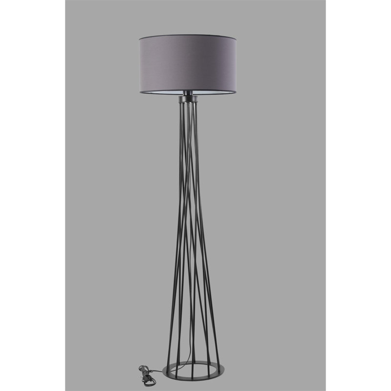 Widger 170cm Schwarz Traditional Floor Lamp, Dark Grey
