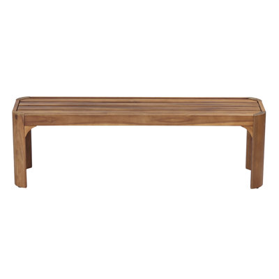 Banc de salle à manger d'extérieur en bois d'acacia avec plateau à lattes Tavira