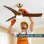 Ventilateur de plafond intérieur Sardinia 52 po, couleur or/brun, avec tige de suspension, DEL intégrée, télécommande et application de contrôle incluses.-551368102-551368097
