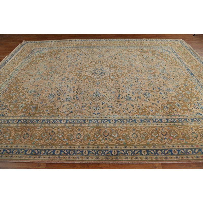 Tapis persan traditionnel Kashan noué à la main 10 x 13