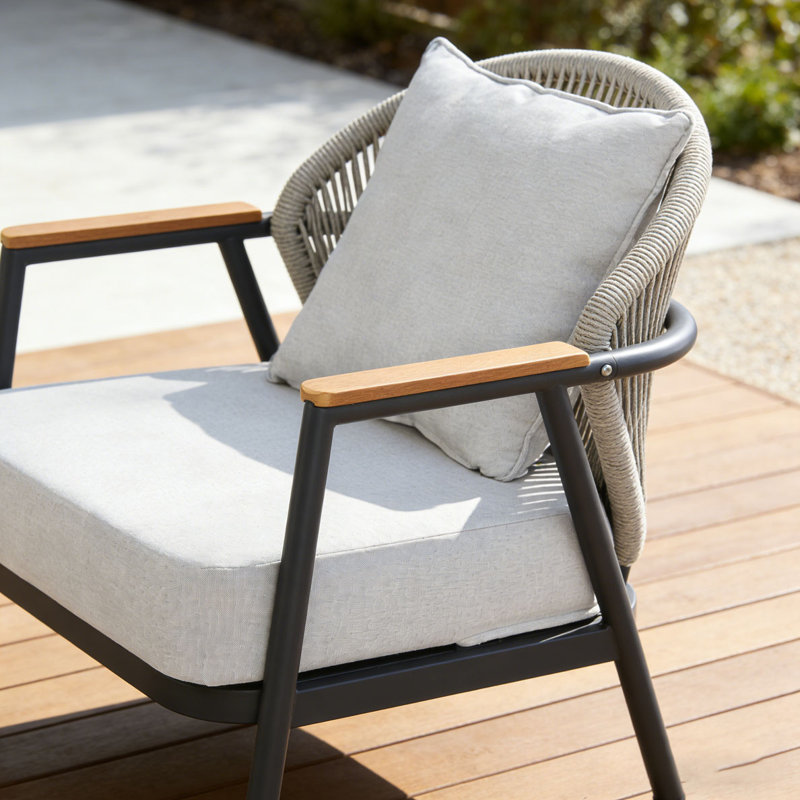Outdoor Rope Club Chair, Gray-QT1