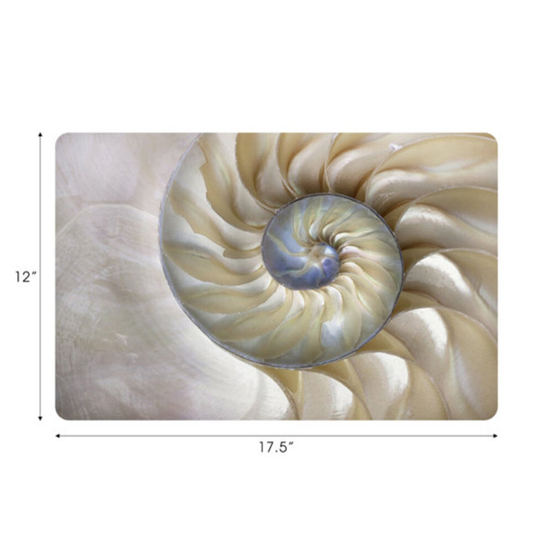 Nautilus Pearl Pebble Vegan Leather Rectangle Placemat