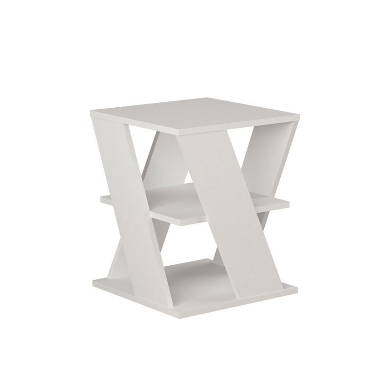 Cateline Side Table with Storage, White