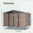 10' X 10' Metal Storage Shed For Ourdoor, Steel Yard Shed  With Design Of Lockable Doors, Utility And Tool Storage For Garden, Backyard, Patio, Outside Use-123950942-123950946