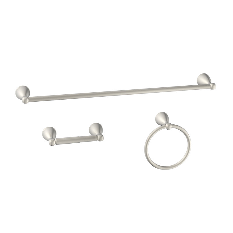 Ensemble de quincaillerie de salle de bain 3 pièces, Nickel brossé