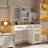 3 Color Lighted Makeup Vanity With Openable Mirror, 4 Drawers & 1 Cabinet Shelves For Bedroom, White Dresser Storage, Drawers, Cabinet, Bedroom Use-1311538112