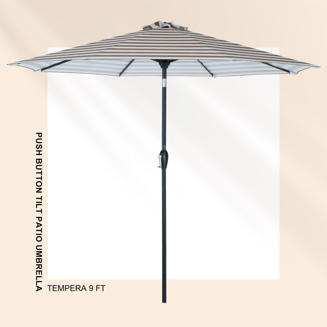 9 Foot Self-Tilting Patio Umbrella, Outdoor Market Umbrella with Fade Resistant Canopy, Luxury Vint Tempera 