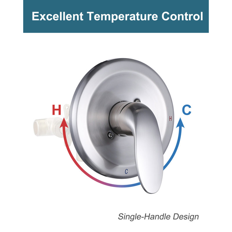 Robinet de douche thermostatique, Nickel brossé, Levier